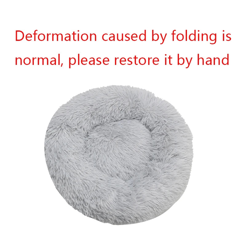 Round Plush Dog Bed